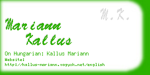 mariann kallus business card